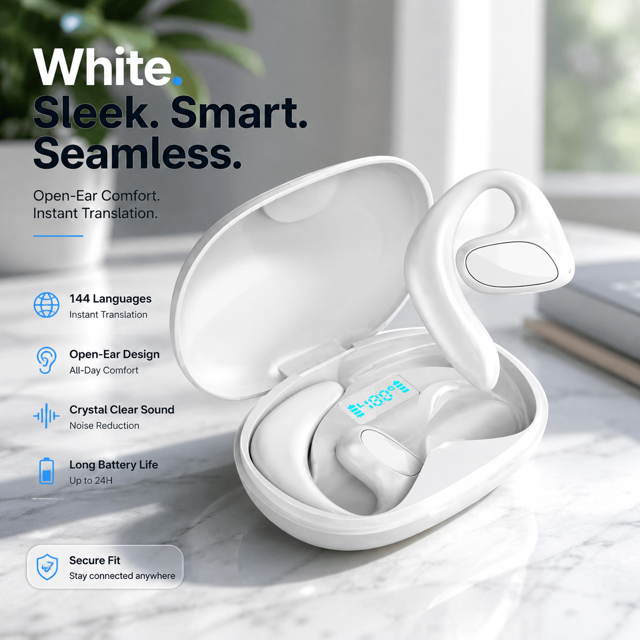 Smart Translation Headphones - Two-Way Conversation Translator