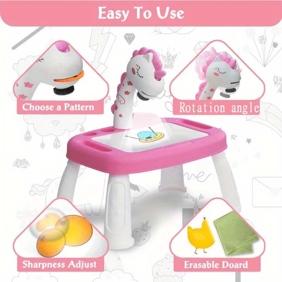 Children's projection painting table