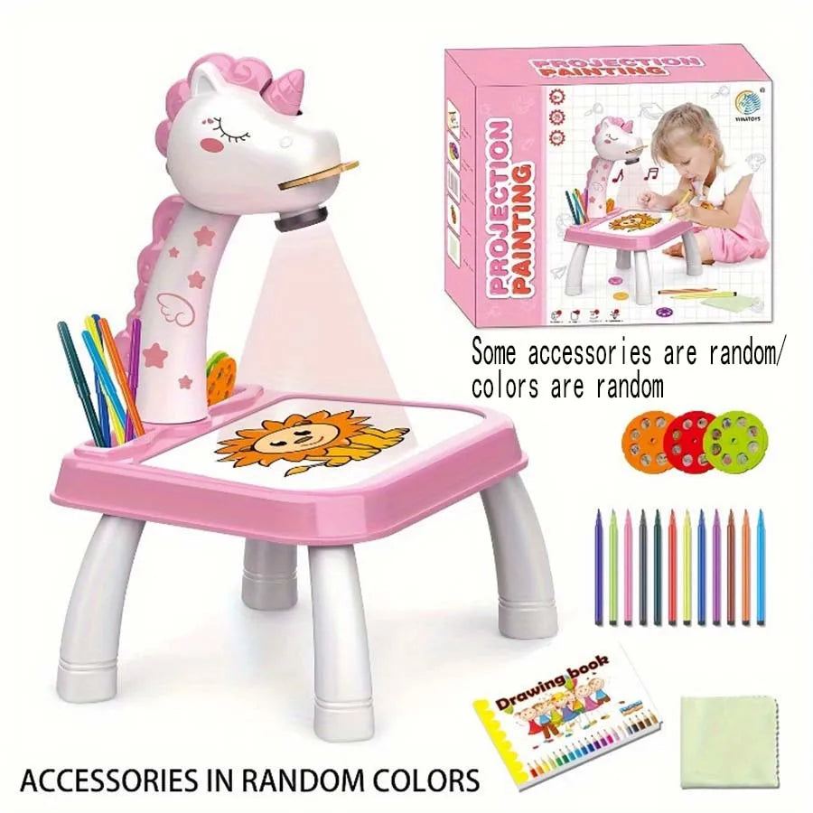 Children's projection painting table