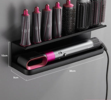 Curling Iron Holder - Wall Mount Bathroom Organizer Rack