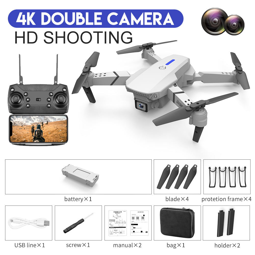 E88 Pro 4K Dual Camera Foldable Drone - HD Aerial Photography