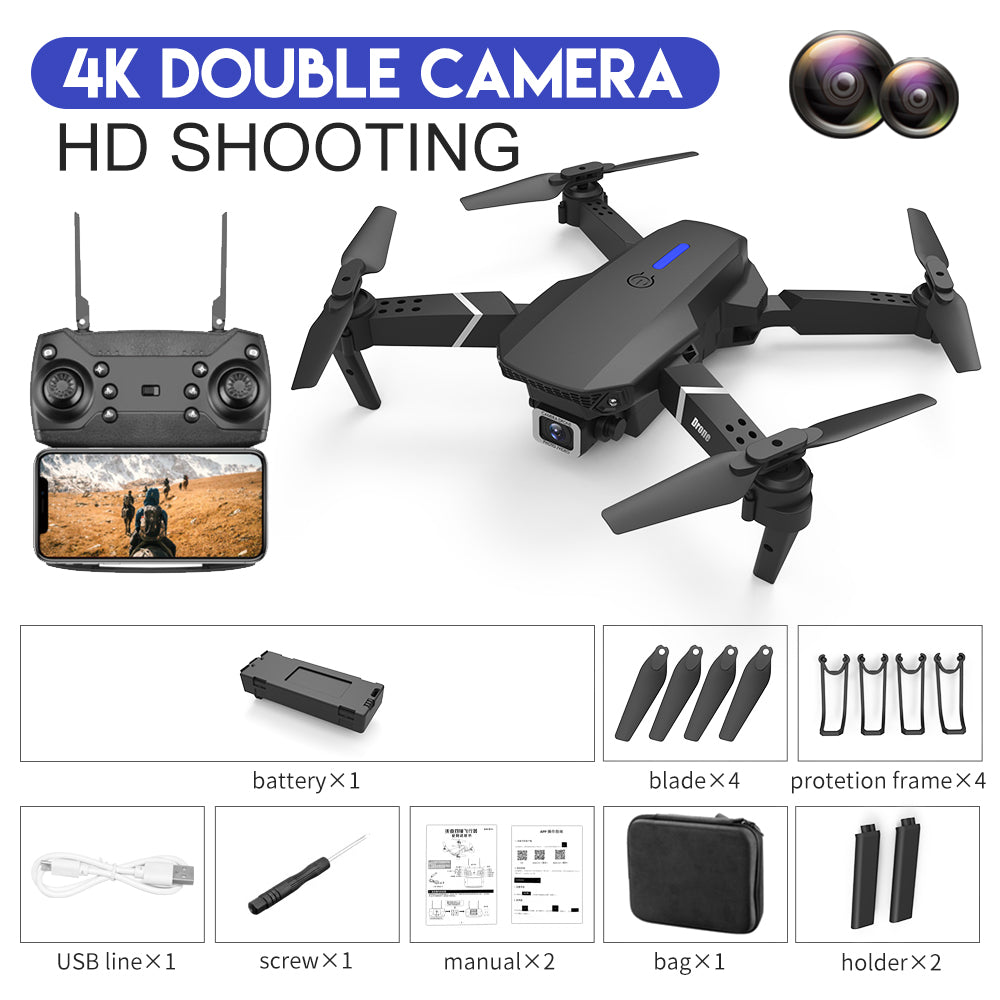E88 Pro 4K Dual Camera Foldable Drone - HD Aerial Photography