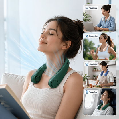 Bladeless Turbine Mini Neck Fan - Portable Hands-Free Cooling