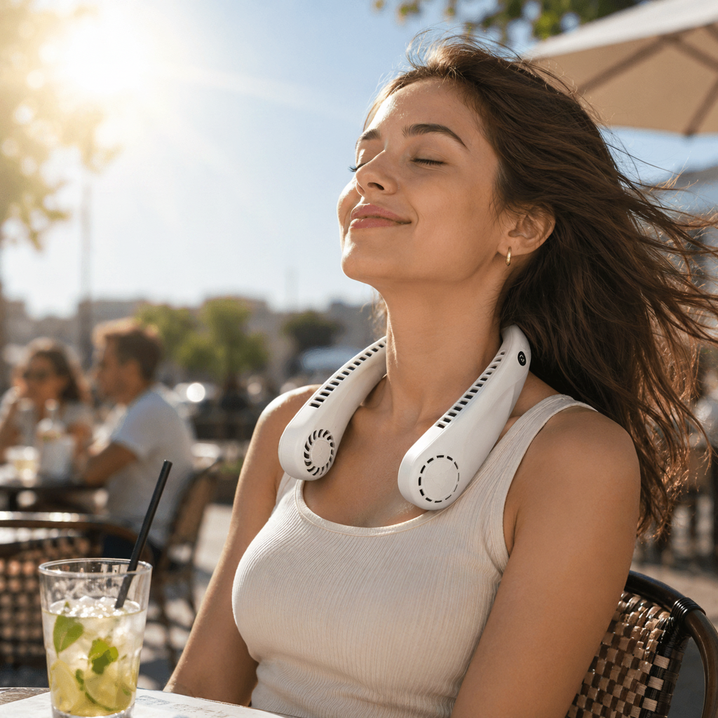Bladeless Turbine Mini Neck Fan - Portable Hands-Free Cooling