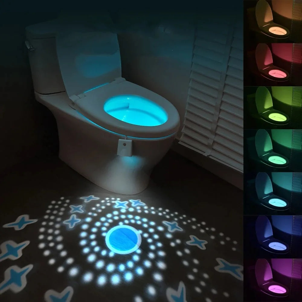 Toilet Night Lights Motion Activated Toilet Bowl Light 7Color Changing Bathroom Decoration LED Nightlight Night Lamp Smart Light