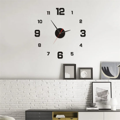 3D Luminous Wall Clock Frameless Acrylic DIY Digital Clock Wall Stickers Mute Clock for Living Room Bedroom Office Wall Decor