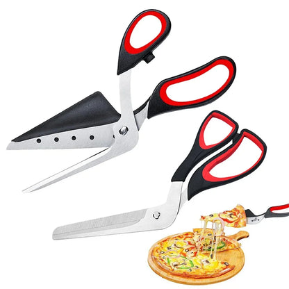 Professional Pizza Scissors Food-Grade Sharp Stainless Steel Blade and Soft Grip Handle Easy Cutting Pizza Spatula Slicer Tools