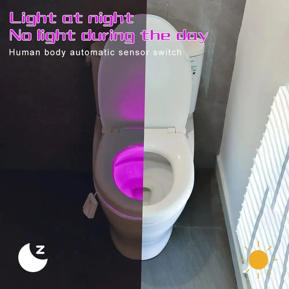 Toilet Night Lights Motion Activated Toilet Bowl Light 7Color Changing Bathroom Decoration LED Nightlight Night Lamp Smart Light