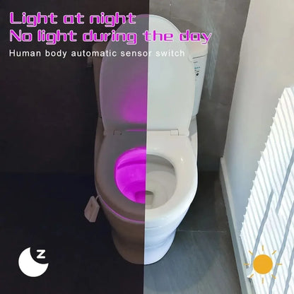 Toilet Night Lights Motion Activated Toilet Bowl Light 7Color Changing Bathroom Decoration LED Nightlight Night Lamp Smart Light