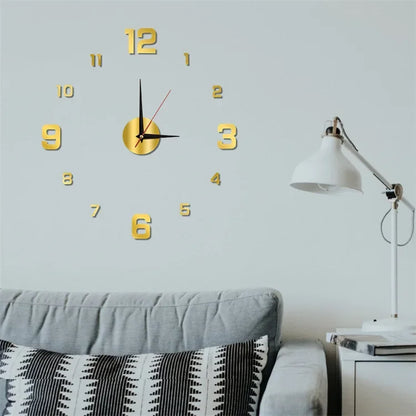 3D Luminous Wall Clock Frameless Acrylic DIY Digital Clock Wall Stickers Mute Clock for Living Room Bedroom Office Wall Decor