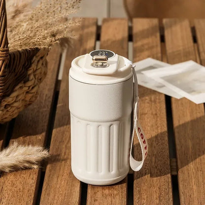 Modern thermal bottle with smart touch display and premium insulation
