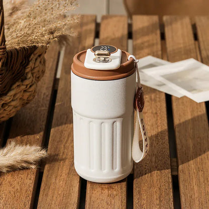 Digital temperature smart bottle for coffee lovers and tea drinkers