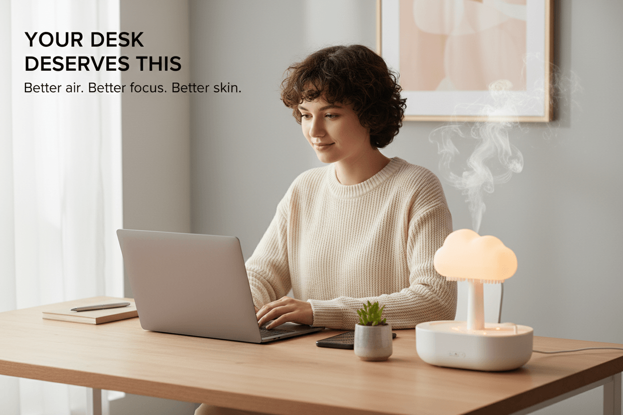 Rain Effect Cloud Humidifier for Aromatherapy and Home Comfort