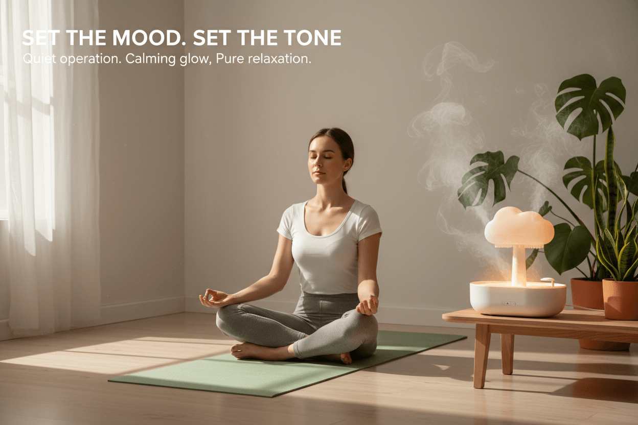 Smart Rain Cloud Night Light Humidifier for Stress Relief and Relaxation