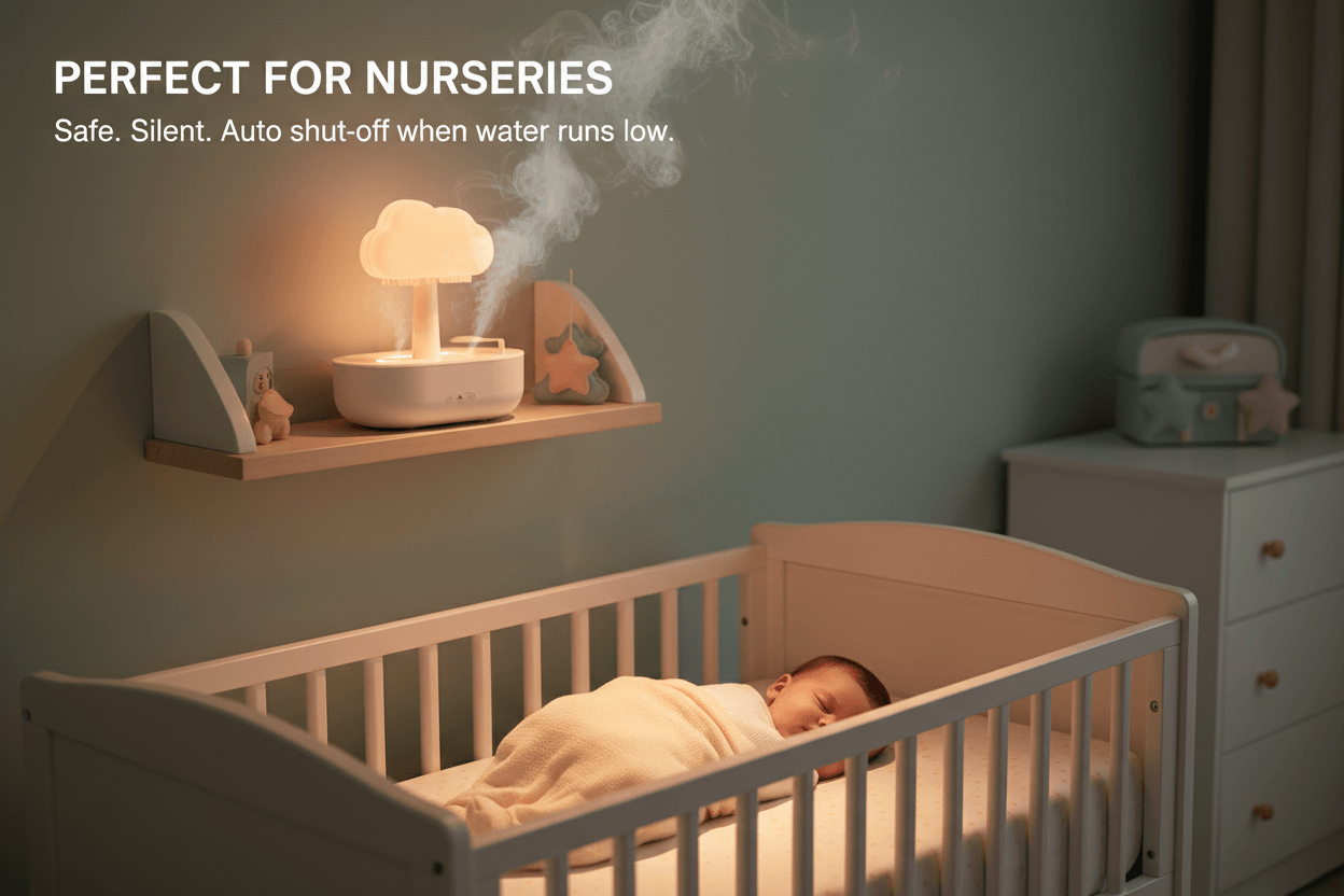 Stylish Rain Cloud Humidifier Night Lamp for Kids and Adults