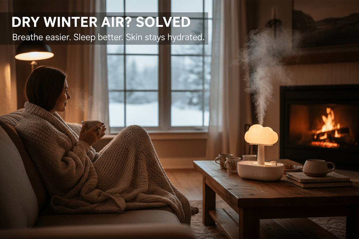 Quiet Rain Cloud Night Light Humidifier for Better Sleep Environment